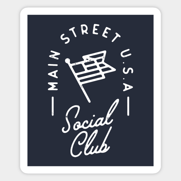 Main Street U.S.A Social Club - White Magnet by jordihales